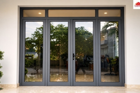Kích thước cửa chính 4 cánh nhôm Xingfa chuẩn phong thủy